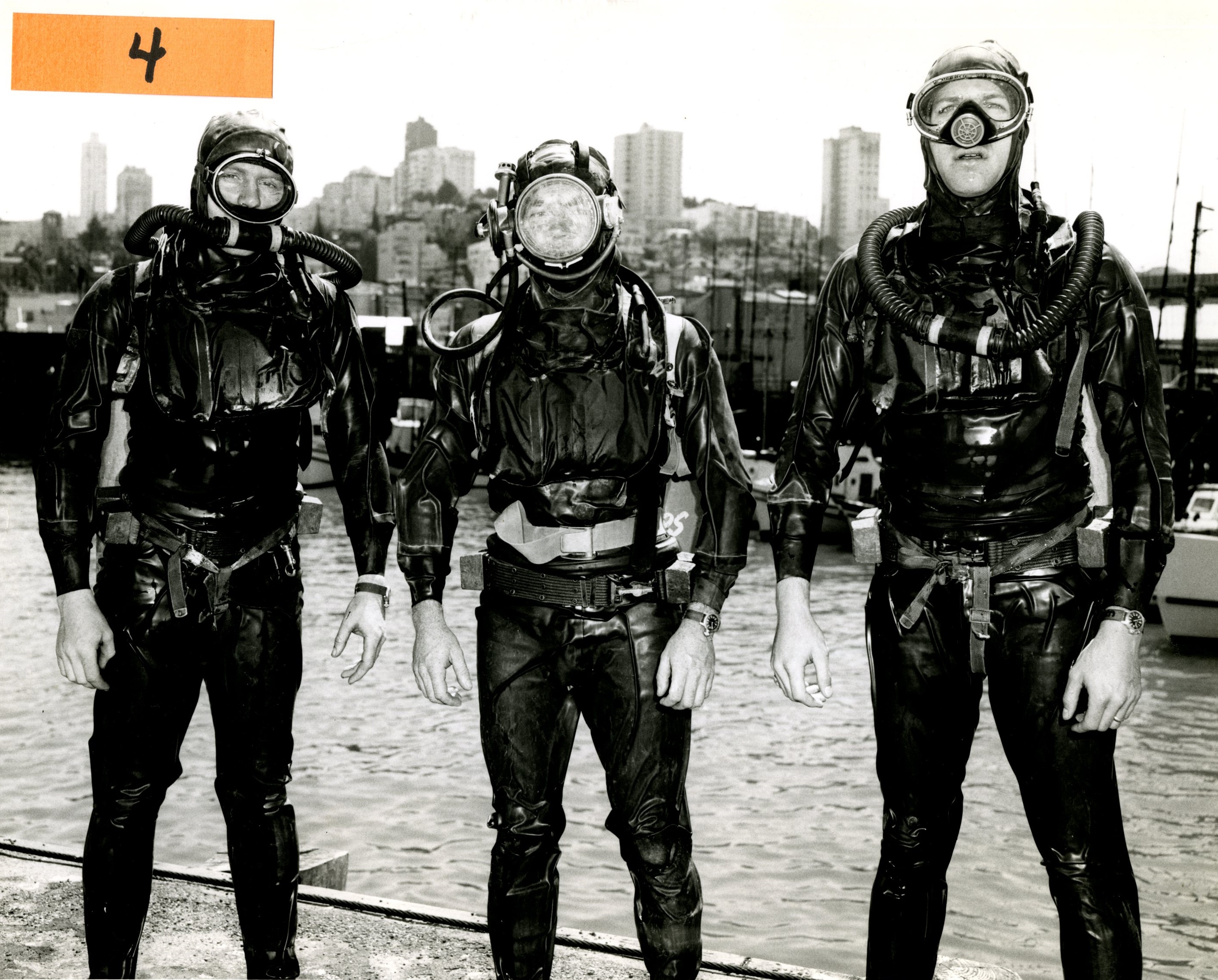 Coast Guard divers assigned to the Captain of the Port-San Francisco during the Cold War. (U.S. Coast Guard) Coast Guard divers assigned to the Captain of the Port-San Francisco during the Cold War. (U.S. Coast Guard)